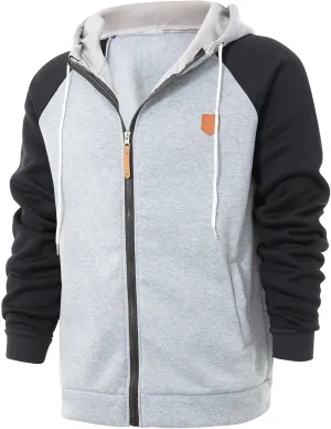 Men's Hoodies Fashion Hooded Sweatshirts Training Long Sleeve Hoodies Casual Zip Up Hoodies Fall Pullover