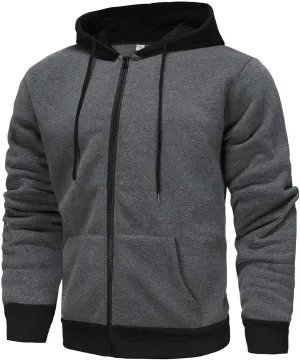 Mens Hoodies Sports Hooded Sweatshirts Gym Long Sleeve Hoodies Casual Zip Up Hoodies Fall Pullover Winter Shirts