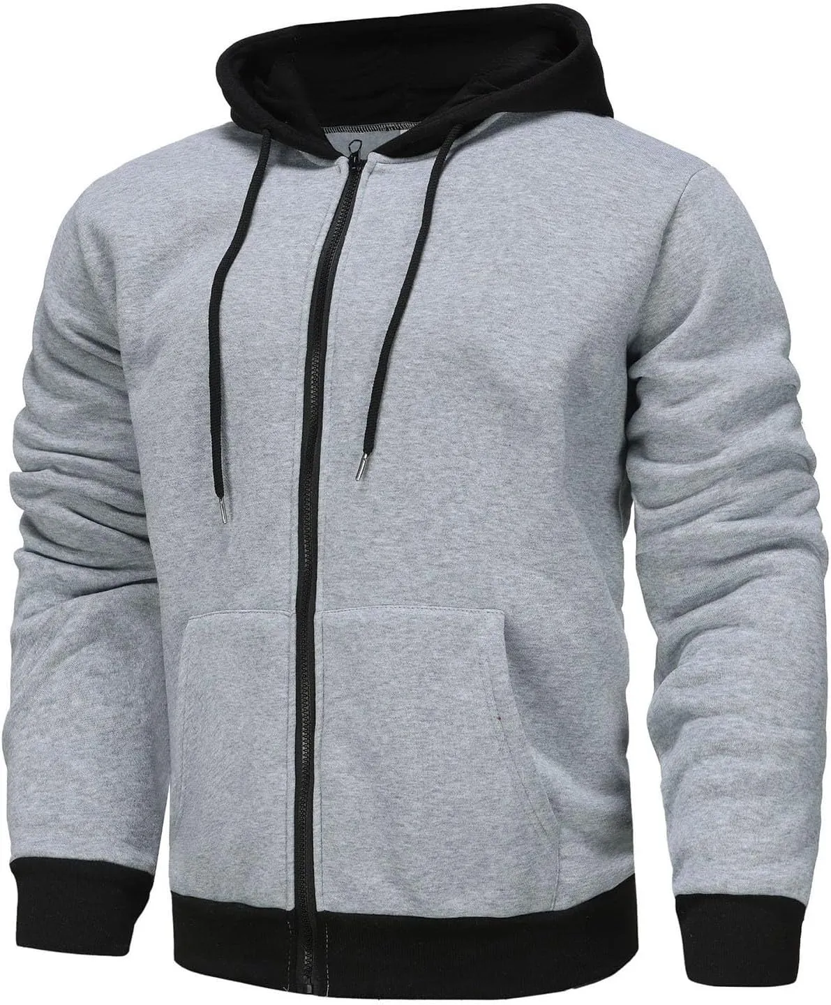 Mens Hoodies Sports Hooded Sweatshirts Gym Long Sleeve Hoodies Casual Zip Up Hoodies Fall Pullover Winter Shirts