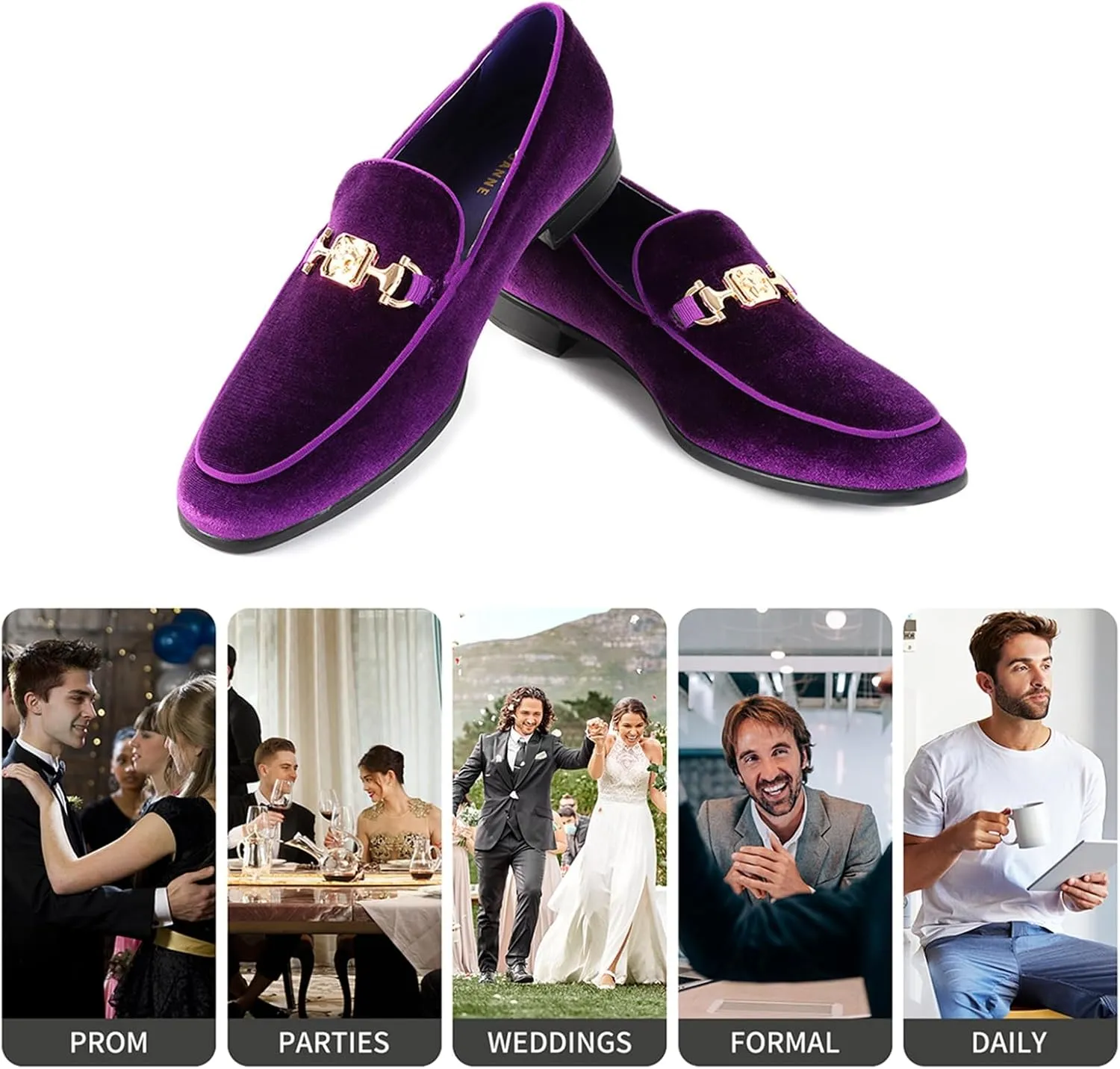 Men's Penny Slip-on Velvet Loafer Luxury Suede Tuxedo Dress Shoes Fancy Smoking Slipper Party Prom Wedding Shoes Comfortable Lightweight