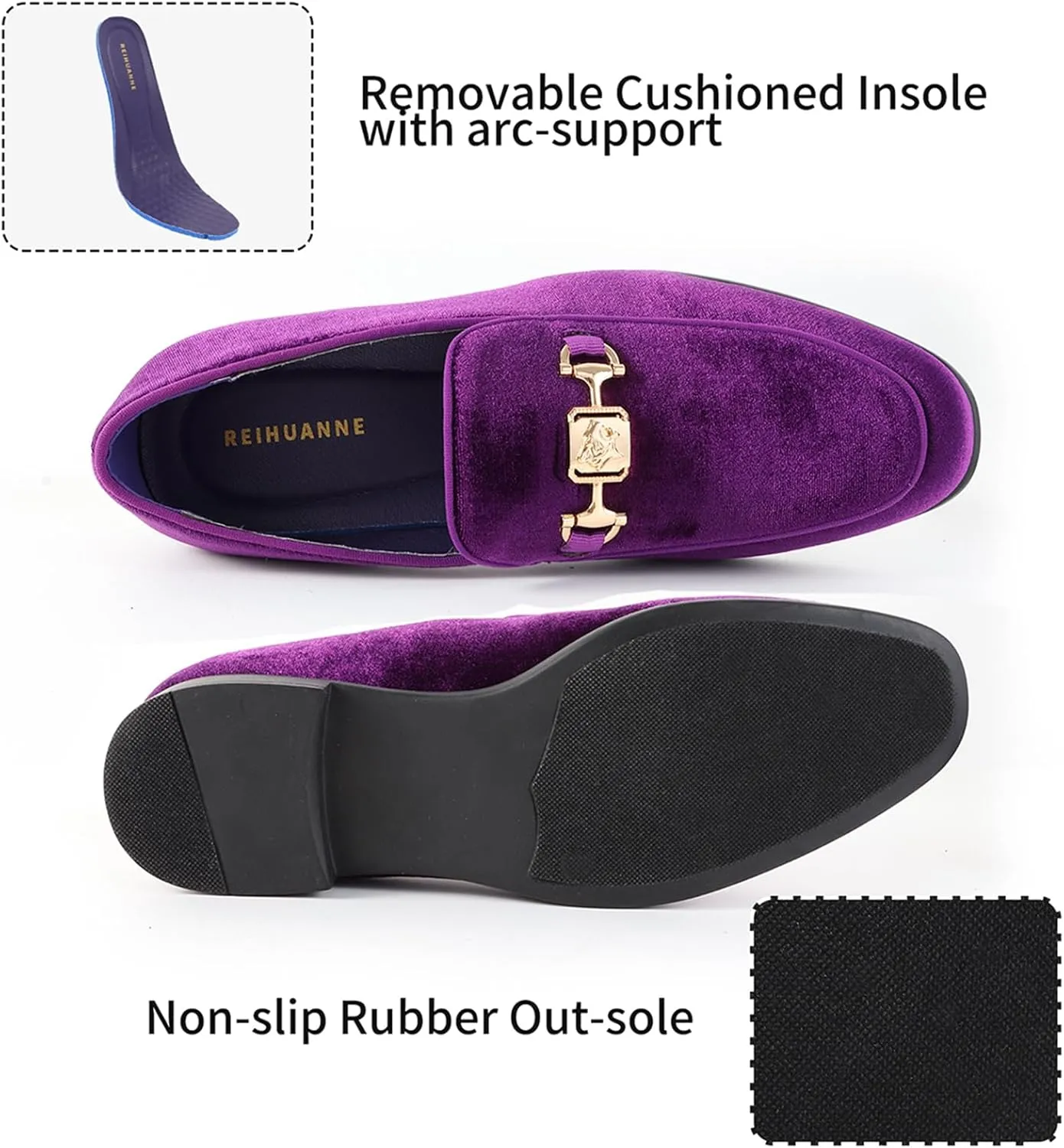 Men's Penny Slip-on Velvet Loafer Luxury Suede Tuxedo Dress Shoes Fancy Smoking Slipper Party Prom Wedding Shoes Comfortable Lightweight