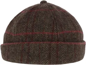 Men's Plaid Retro Rolled Cuff Fisherman Wool Cap