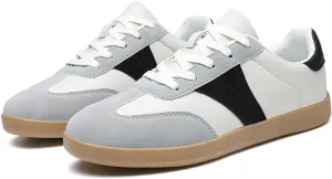 Mens Retro Skateboarding Shoes with Flats Bottom Anti-Slip Lightweight Water-Proof Wear-Resistant Outdoor Leather Sneakers Fashional Board Skate Athletic Training Sports