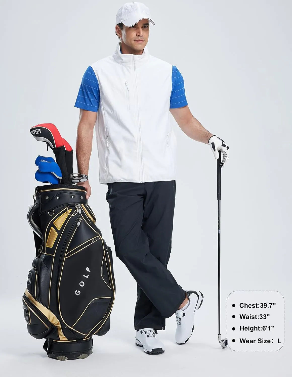 Men's Softshell Vest Fleece-Lined Windproof Sleeveless Jacket for Travel Hiking Fishing Running Golf