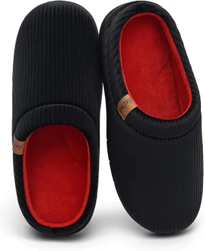 Men's Two-Tone Slippers with Arch Support Slip-On Warm House Shoes Cozy Memory Foam Indoor/Outdoor Breathable Slipper