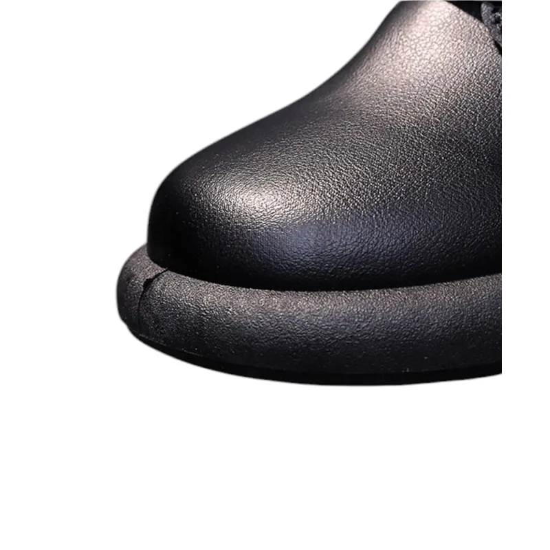 Merendy Fakrek Round toe  Brown Leather Ankle Boots