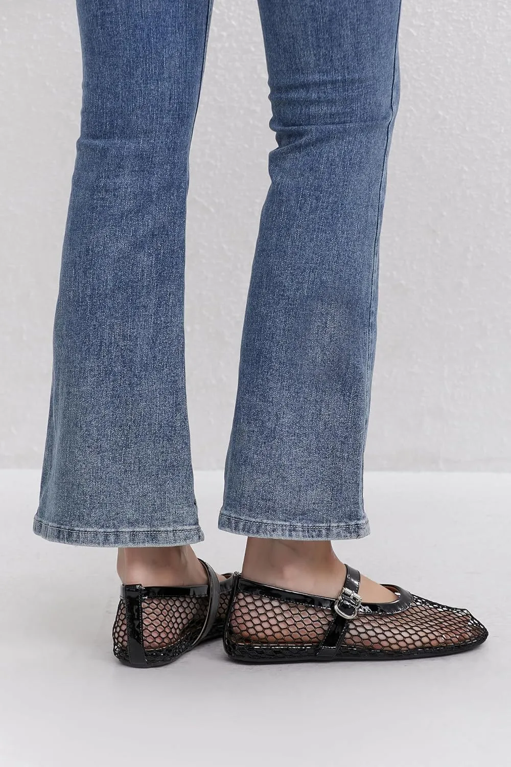 Mesh Ballet Flats for Women Comfort Work Flats for Women Office Dressy Wedding Mesh Mary Jane Flats