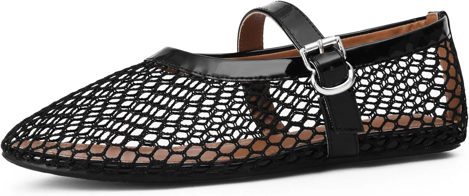 Mesh Ballet Flats for Women Comfort Work Flats for Women Office Dressy Wedding Mesh Mary Jane Flats