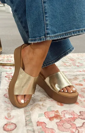 Metallic Gold Platform Sandal