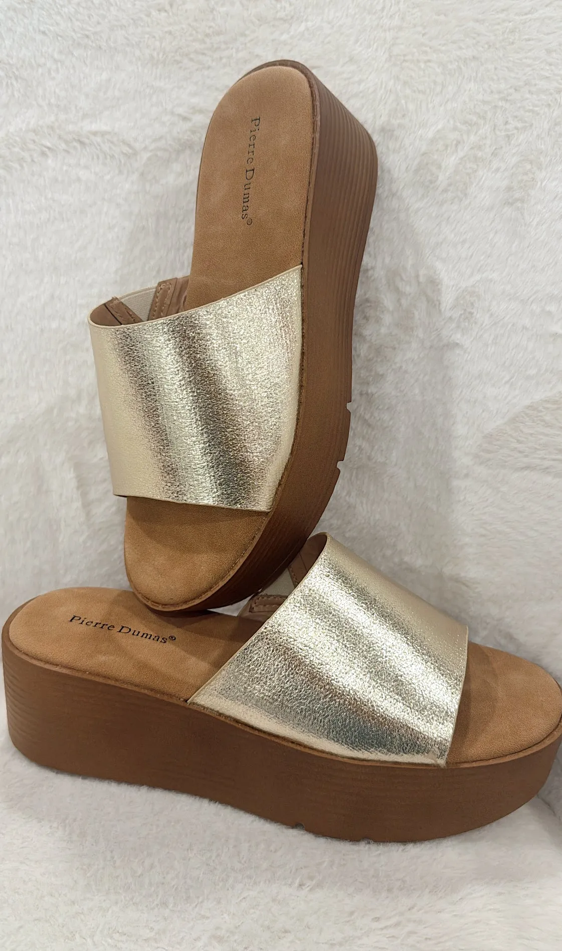 Metallic Gold Platform Sandal