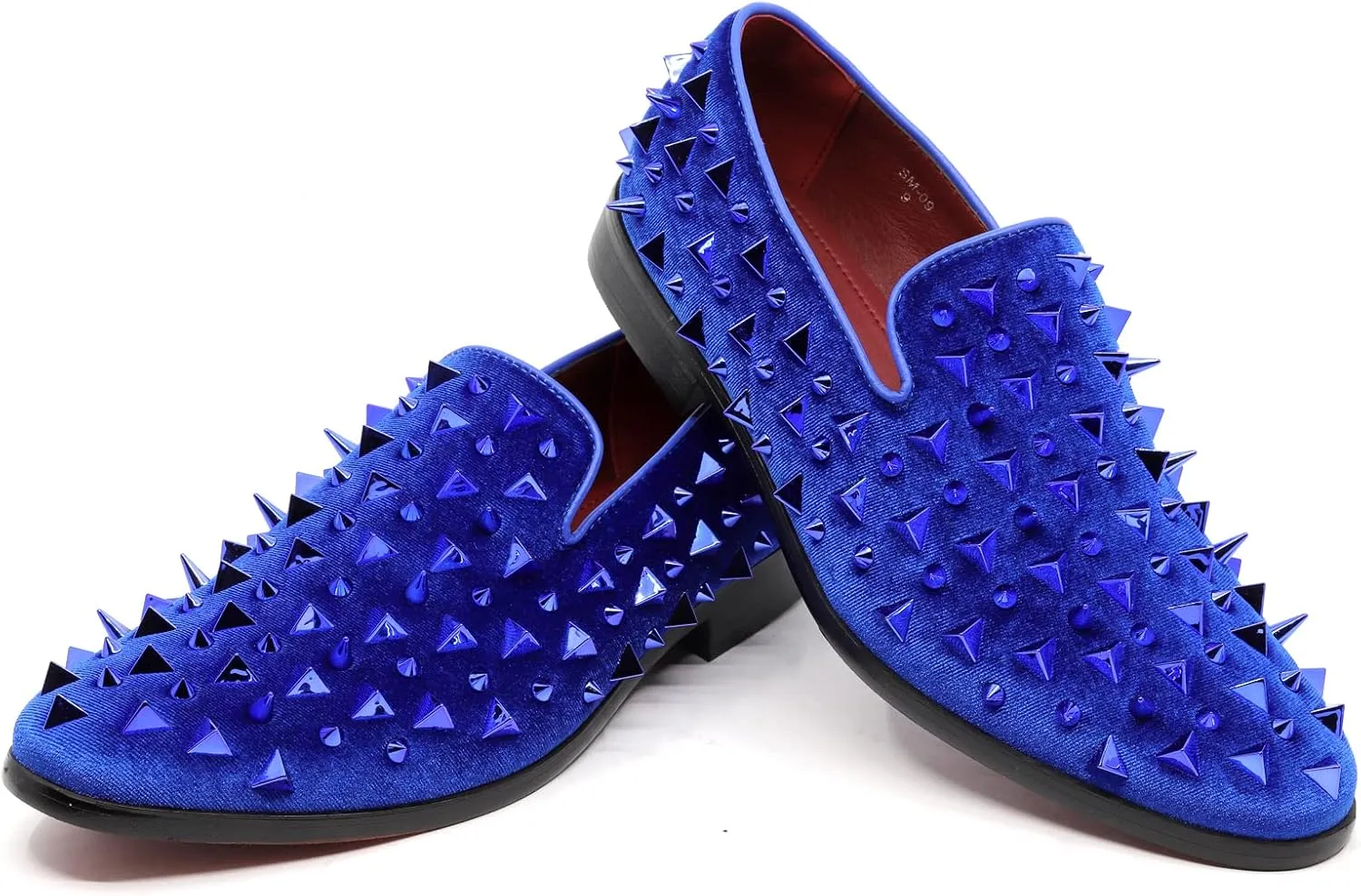 Metrocharm Men's Velvet Fashion Smoking Spike Slipper Dress Tuxedo Loafer Slip On Shoe SM-09