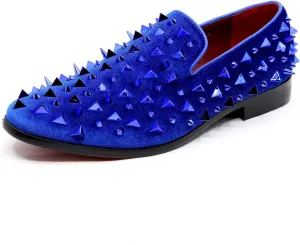 Metrocharm Men's Velvet Fashion Smoking Spike Slipper Dress Tuxedo Loafer Slip On Shoe SM-09