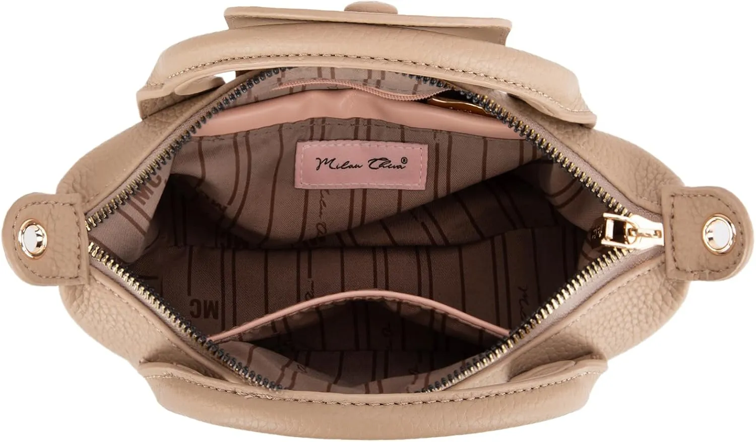 Milan Chiva Mini Crossbody Bag for Women Chic Elegant Satchel Small Top Handle Purse Lightweight
