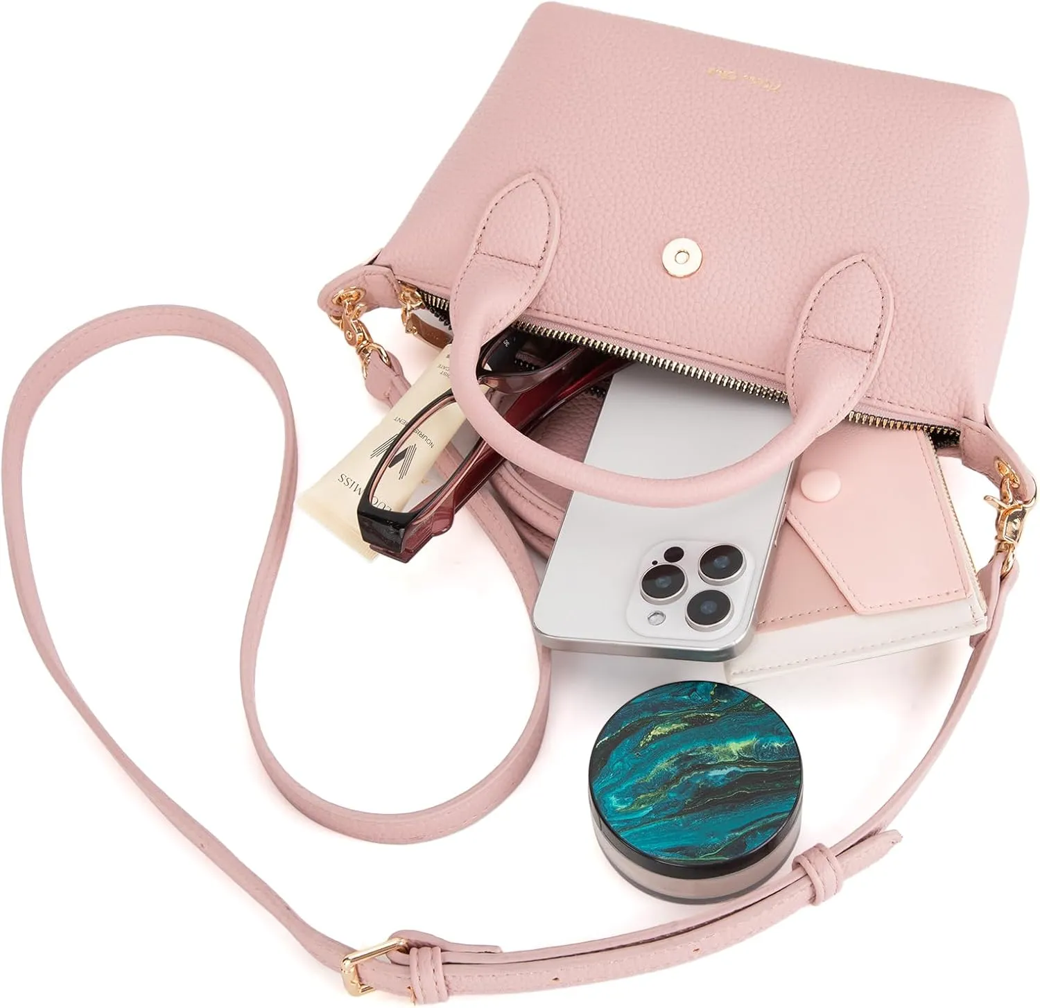 Milan Chiva Mini Crossbody Bag for Women Chic Elegant Satchel Small Top Handle Purse Lightweight