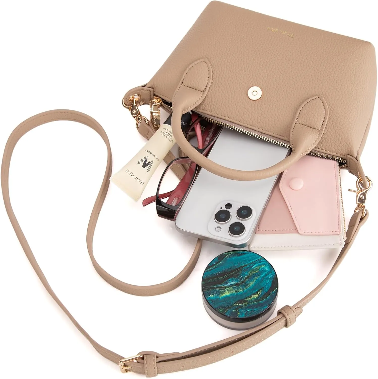 Milan Chiva Mini Crossbody Bag for Women Chic Elegant Satchel Small Top Handle Purse Lightweight