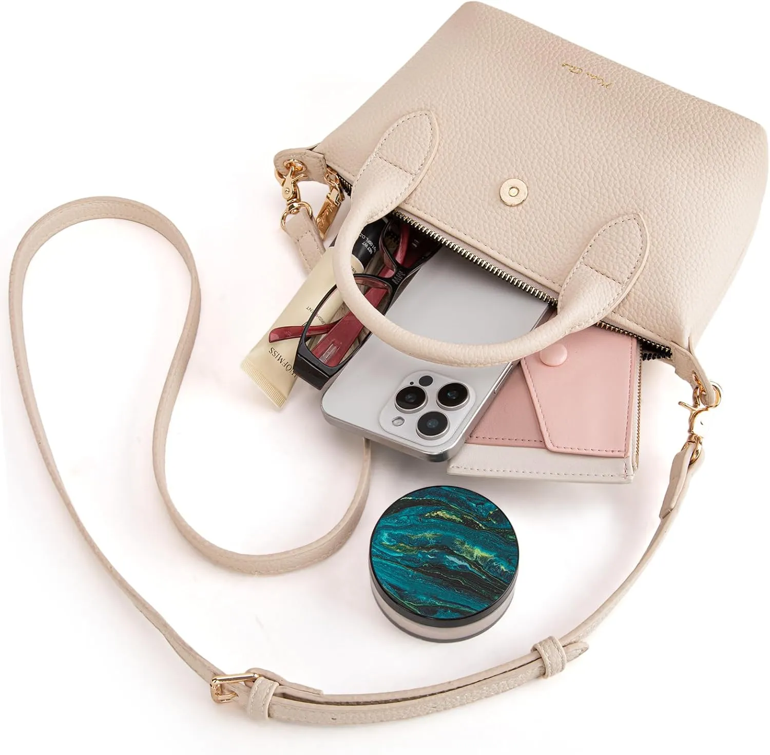 Milan Chiva Mini Crossbody Bag for Women Chic Elegant Satchel Small Top Handle Purse Lightweight