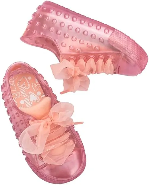 mini melissa Polibolha II for Babies and Toddlers - Lace-Up Jelly Sneaker Featuring Disney Characters, Jelly Shoes for Toddlers, Little Girls Tennis Shoes