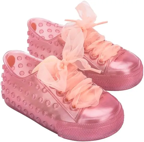 mini melissa Polibolha II for Babies and Toddlers - Lace-Up Jelly Sneaker Featuring Disney Characters, Jelly Shoes for Toddlers, Little Girls Tennis Shoes