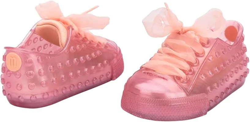 mini melissa Polibolha II for Babies and Toddlers - Lace-Up Jelly Sneaker Featuring Disney Characters, Jelly Shoes for Toddlers, Little Girls Tennis Shoes