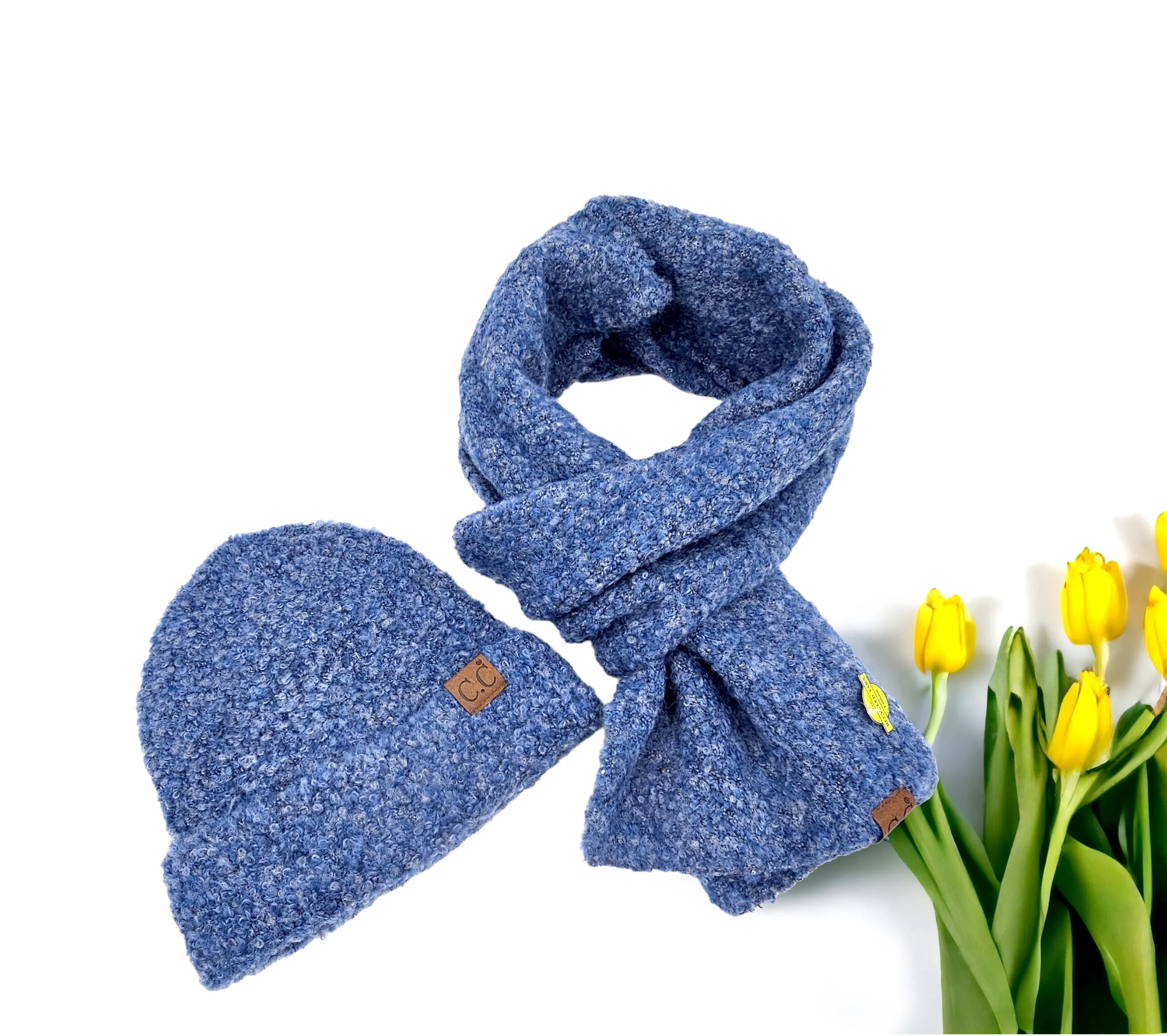 Mixed Color Boucle Knitted Shearling Mohair Scarf , winter scarf, cozy soft warm scarf gifts for her