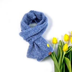 Mixed Color Boucle Knitted Shearling Mohair Scarf , winter scarf, cozy soft warm scarf gifts for her