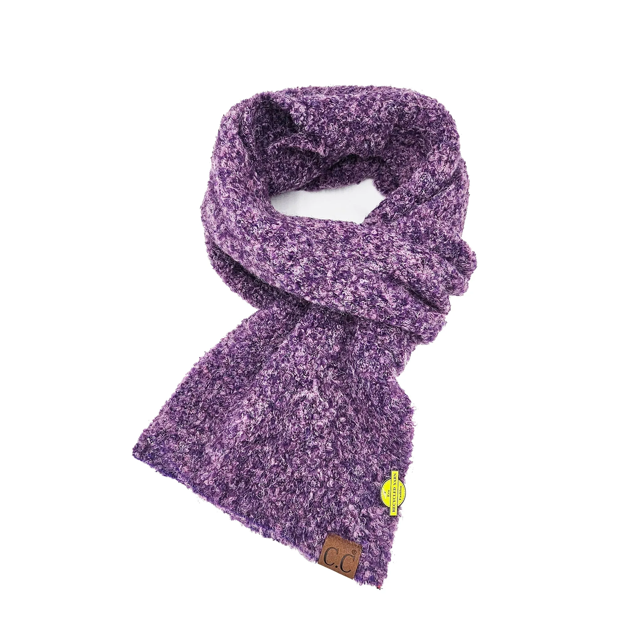 Mixed Color Boucle Knitted Shearling Mohair Scarf , winter scarf, cozy soft warm scarf gifts for her