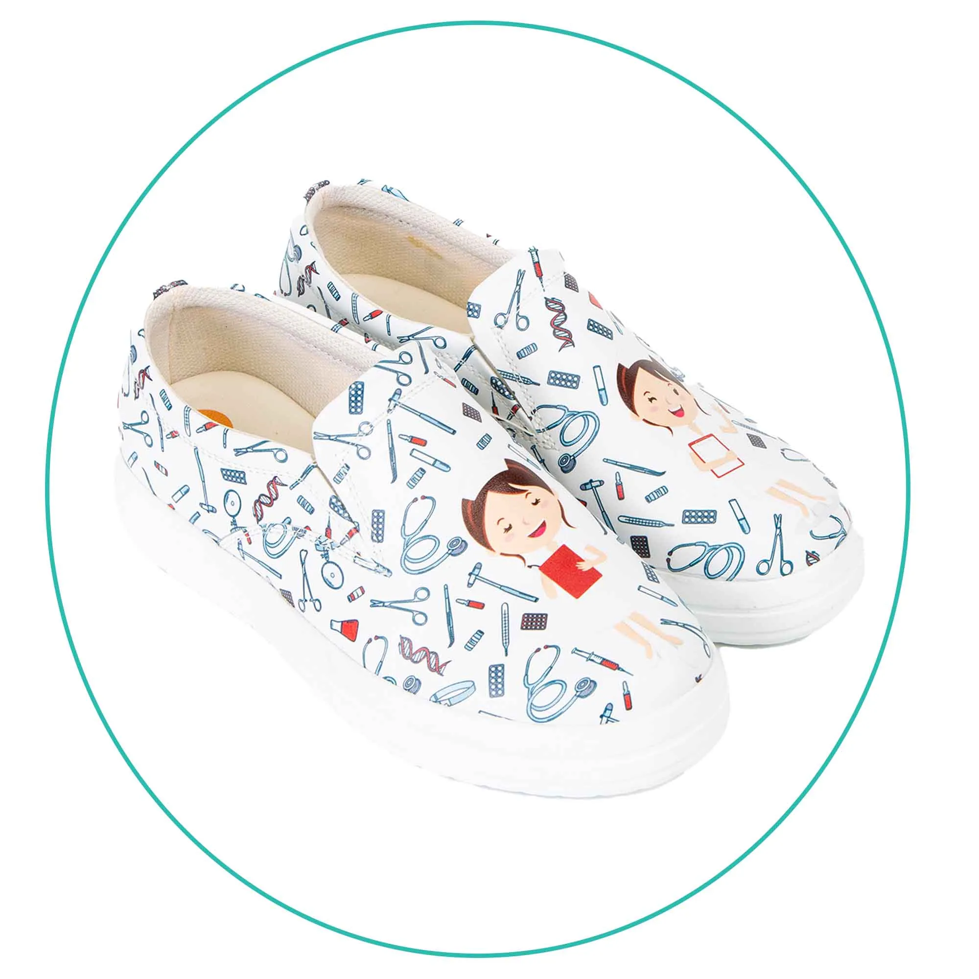 Modern Nurse Pattern Shoes