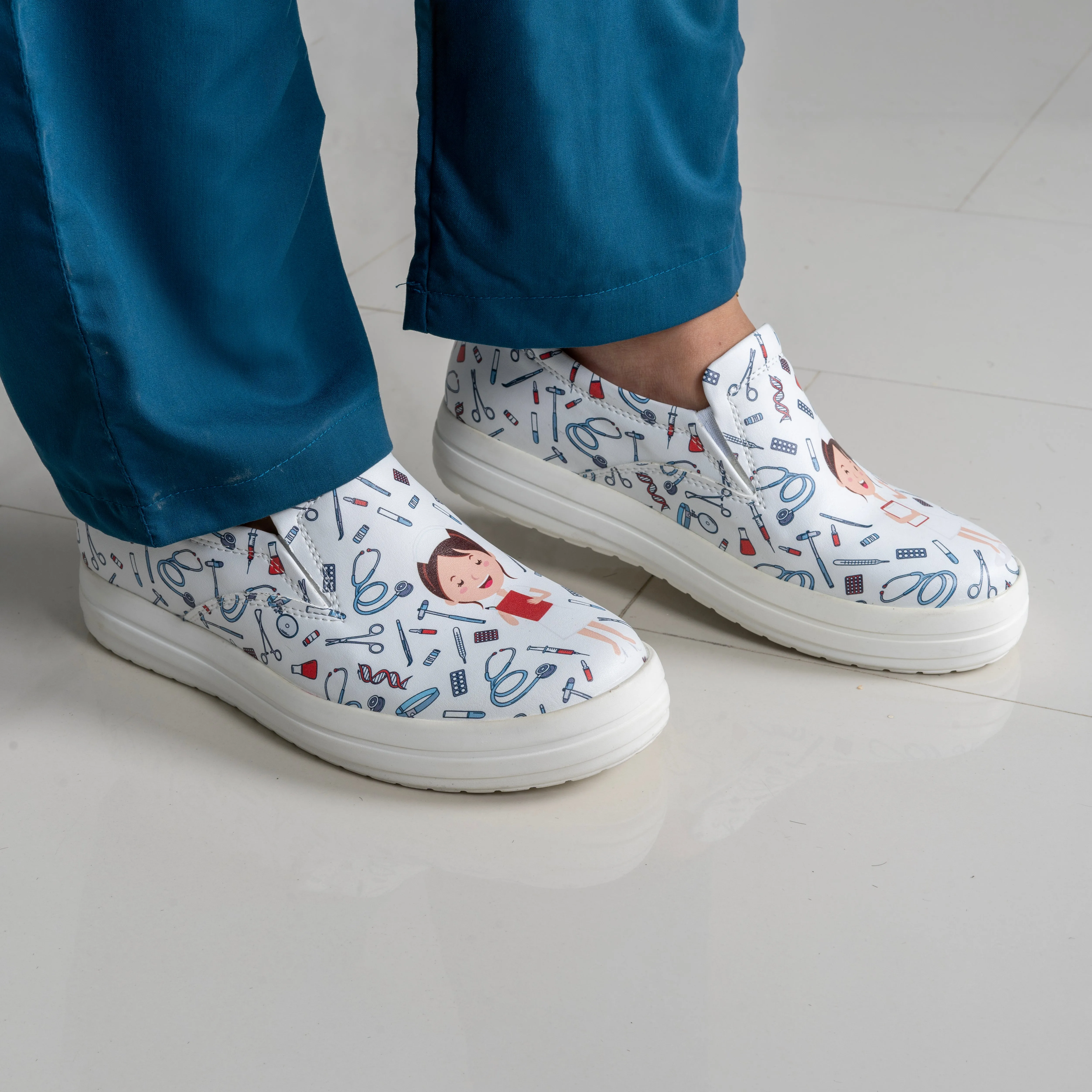 Modern Nurse Pattern Shoes