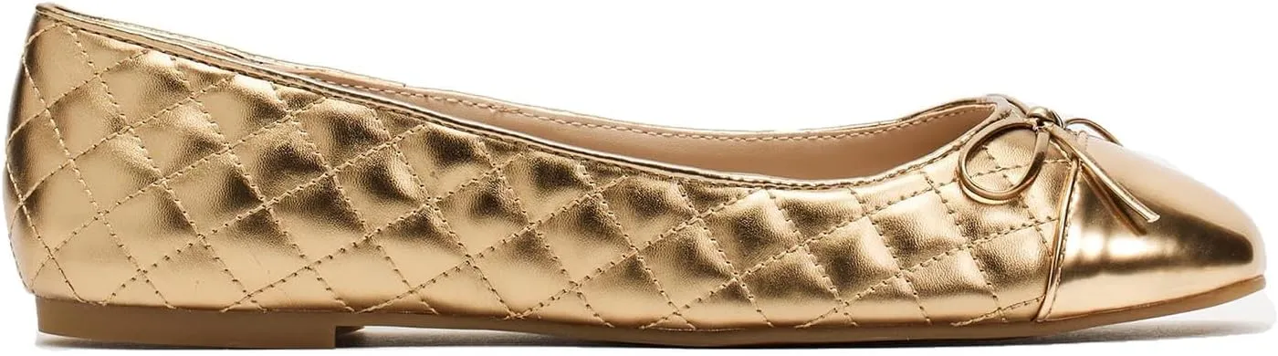 MOOMMO Women Cap Toe Flats Bow Slip On Ballet Flats Comfort Quilted Colorblock Flat Shoes Round Toe Flat Heel Dress Shoes Office Ladies Party Chic Driver Flats Casual 4-11 M US