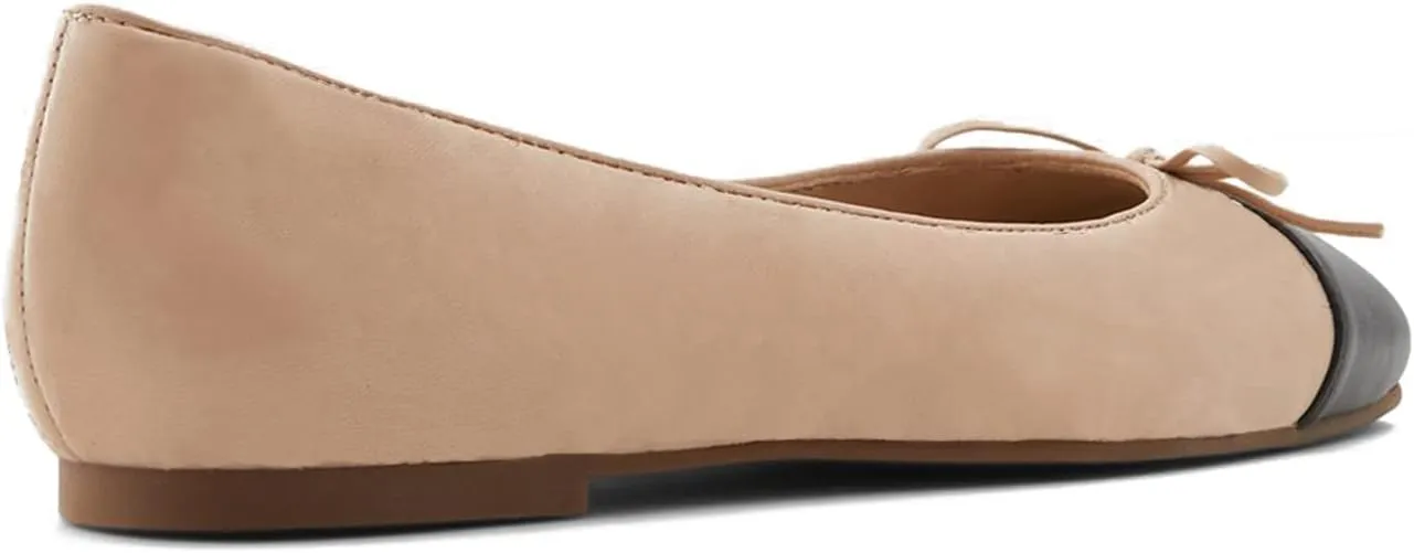 MOOMMO Women Cap Toe Flats Bow Slip On Ballet Flats Comfort Quilted Colorblock Flat Shoes Round Toe Flat Heel Dress Shoes Office Ladies Party Chic Driver Flats Casual 4-11 M US