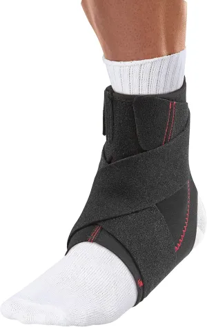 MUELLER Sports Medicine Adjustable Ankle Support Brace, Ankle Pain Relief Support for Men and Women, Ideal for Sprains, Strains, Arthritis, Black, One Size