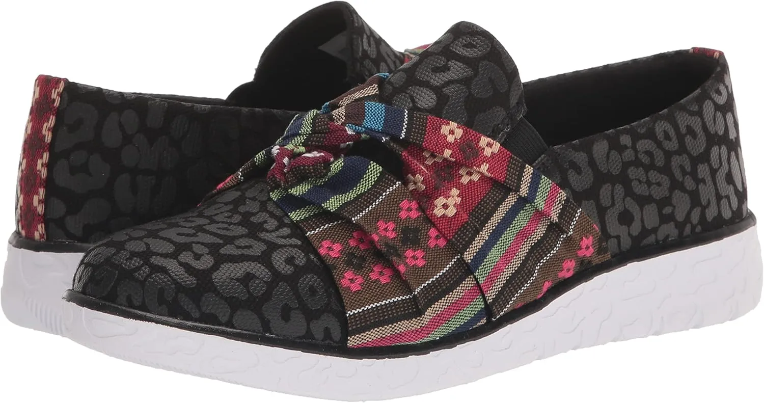 MUK LUKS Women's Boardwalk Steppingout-Black Leopard Loafer