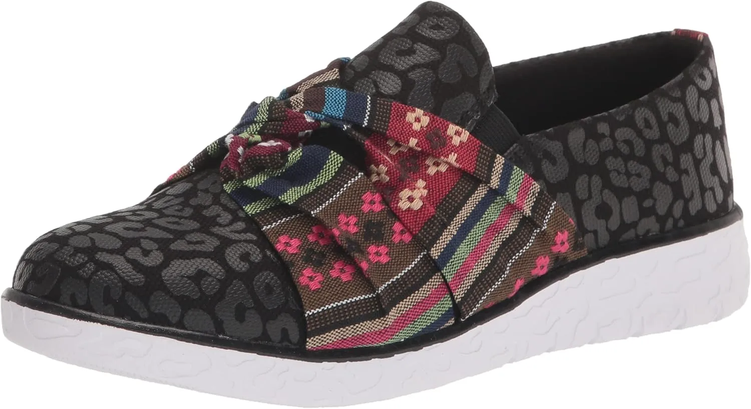MUK LUKS Women's Boardwalk Steppingout-Black Leopard Loafer