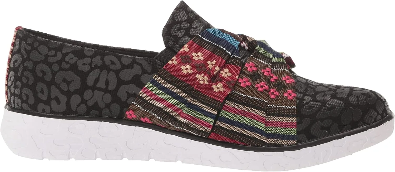 MUK LUKS Women's Boardwalk Steppingout-Black Leopard Loafer