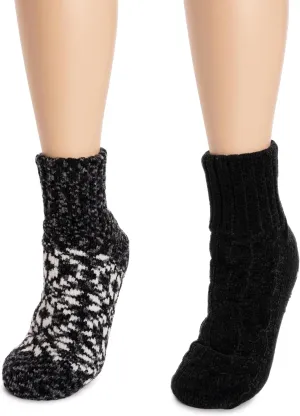 MUK LUKS Women's Chenille Cabin Socks (2 Pair Pack)
