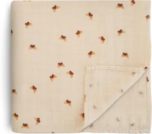 mushie Muslin Baby Swaddle Blanket | 100% Organic Cotton (Butterflies)