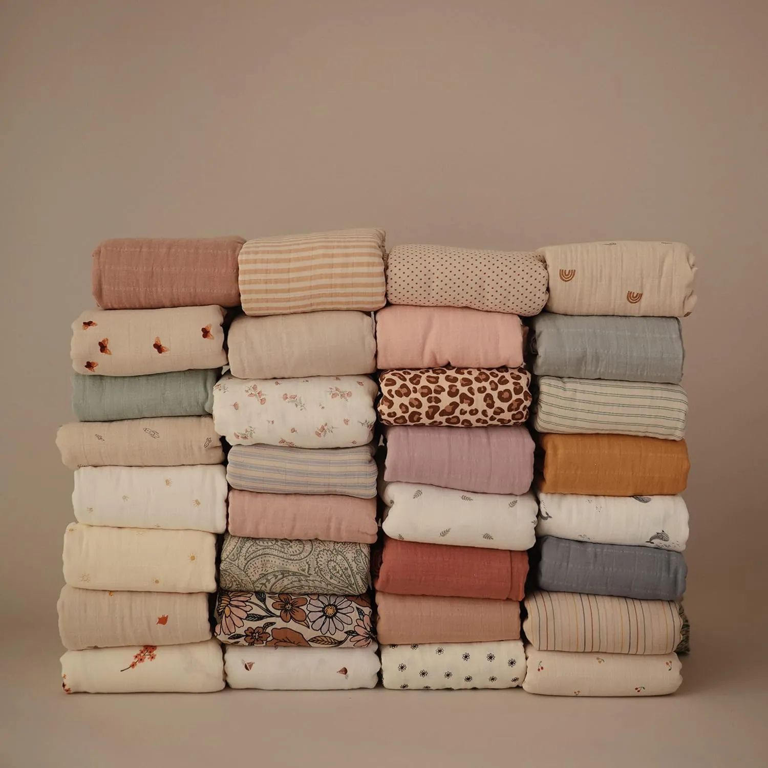 mushie Muslin Baby Swaddle Blanket | 100% Organic Cotton (Cedar)