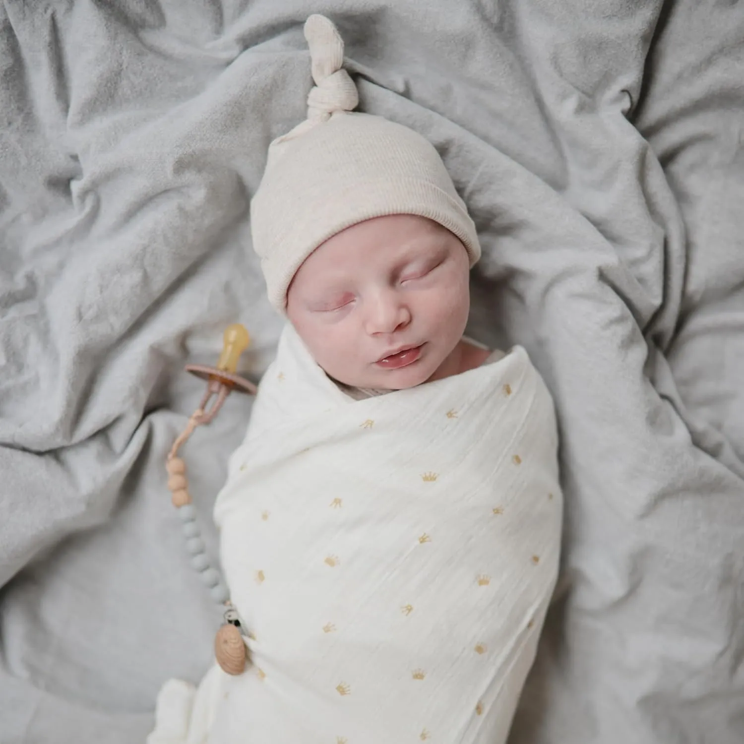 mushie Muslin Baby Swaddle Blanket | 100% Organic Cotton (Sun)
