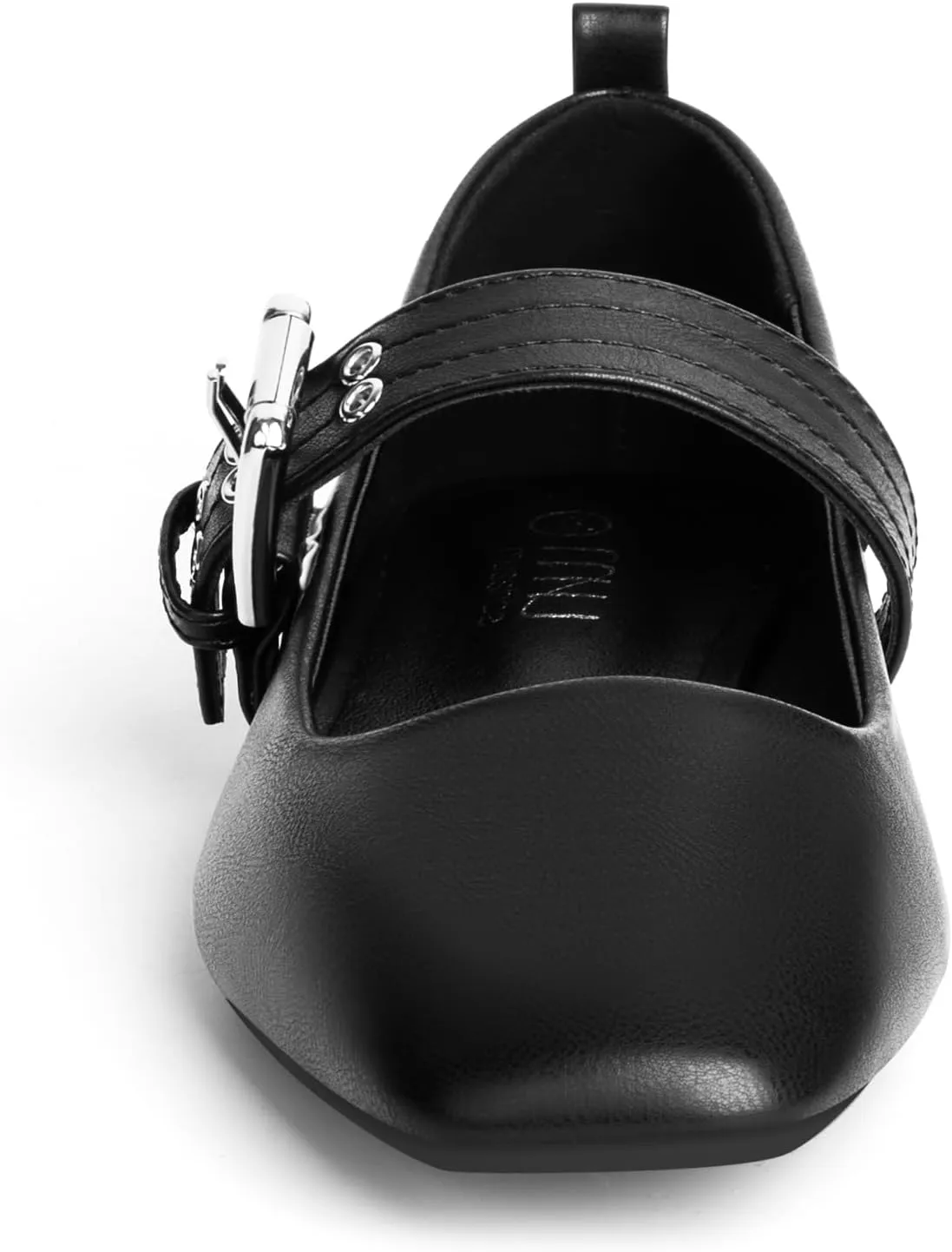 MUSSHOE Womens Ballet Mary Jane Flats Shoes Adjustable Strap Comfortable Square Closed Toe Versatile Chic Footwear with Latex Insole