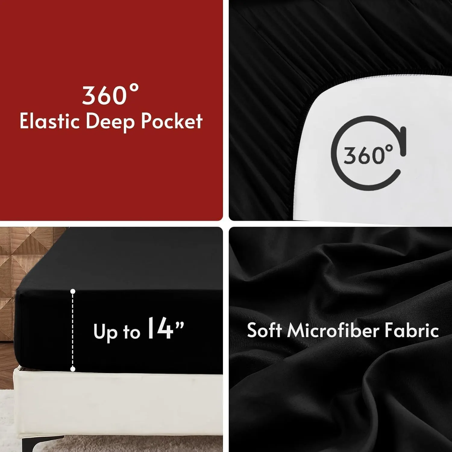 MUXHOMO 5 Pieces Twin Comforter Set, Reversible Bed in a Bag Twin Size, All Season Bedding Set with Comforter, Flat Sheet, Fitted Sheet, Pillowcases & Shams, Red & Black