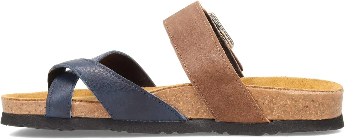NAOT Footwear Fresno Women’s Toe Loop Slide Sandal with Cork Footbed and Arch Support - Buckle - Comfort and Support – Lightweight and Perfect for Travel – Medium to Wide Fit