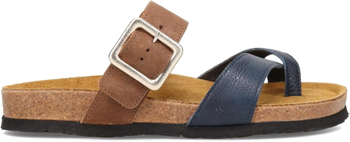 NAOT Footwear Fresno Women’s Toe Loop Slide Sandal with Cork Footbed and Arch Support - Buckle - Comfort and Support – Lightweight and Perfect for Travel – Medium to Wide Fit