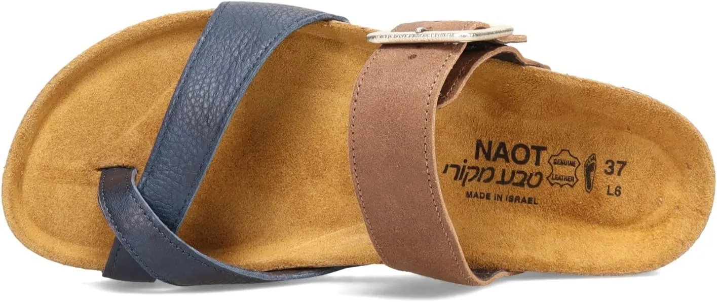 NAOT Footwear Fresno Women’s Toe Loop Slide Sandal with Cork Footbed and Arch Support - Buckle - Comfort and Support – Lightweight and Perfect for Travel – Medium to Wide Fit