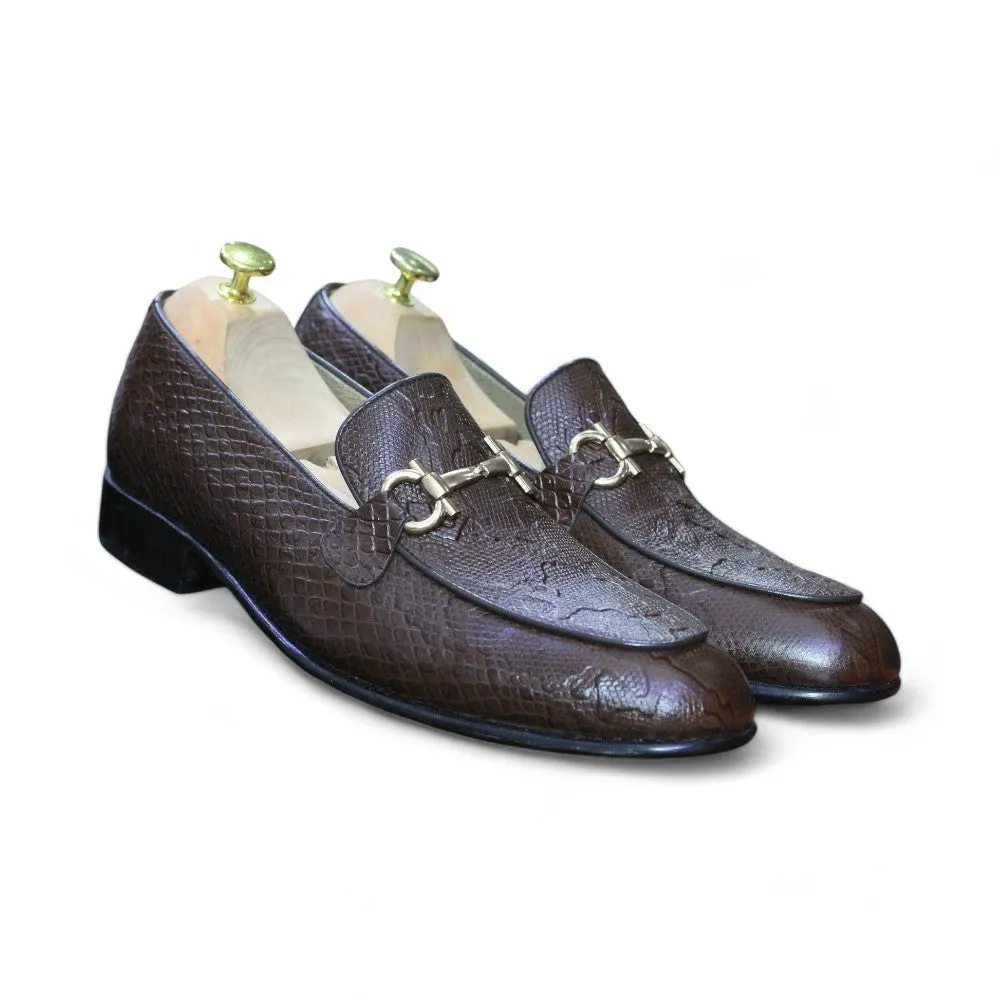 New Handmade Python Textured Genuine Cow-Hide Leather Loafers