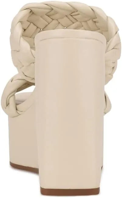 Nine West Women's Nessie Faux Leather Slip-On Wedge Sandal