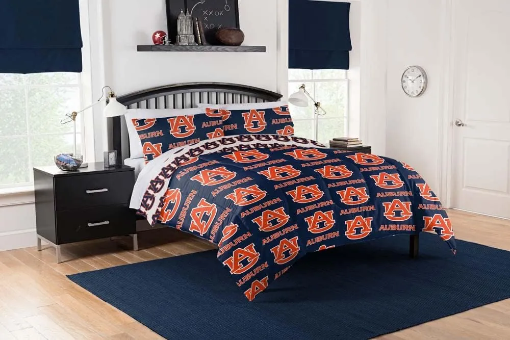 NORTHWEST 1COL-87500-I022-EDC Auburn Tigers Queen Bed in Bag Set
