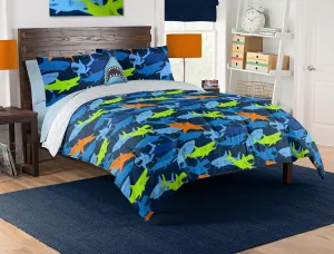 Northwest Classics Bed in a Bag with Decorative Pillow, 8-Piece Full, Shark Adventure