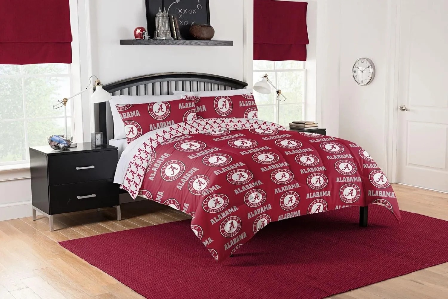 Northwest Officially Licensed NCAA Alabama Crimson Tide Queen Bed in a Bag Set, 86' x 86', Red