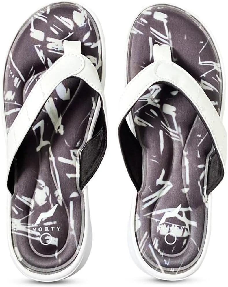 NORTY - Womens Memory Foam Footbed Sandals - Beach, Pool, Shower - Runs 1 Size Small