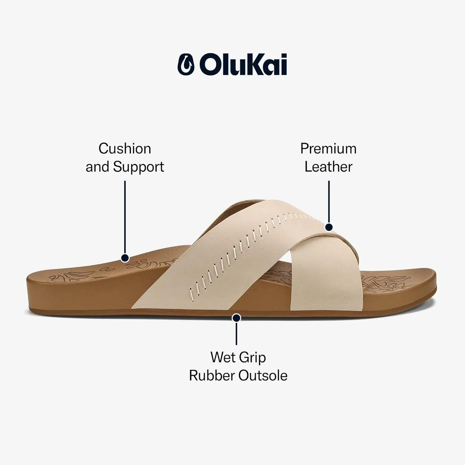 OLUKAI Kipe‘a 'Olu Women's Slide Sandal, Everyday Stylish Shoe, All-Day Wear & Comfortable Fit